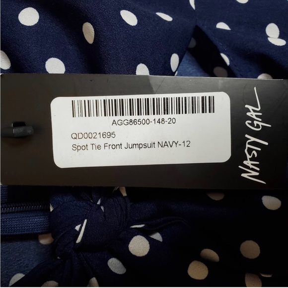 Nasty Gal Blue and White Polka Dot Jumpsuit - Picture 8 of 8